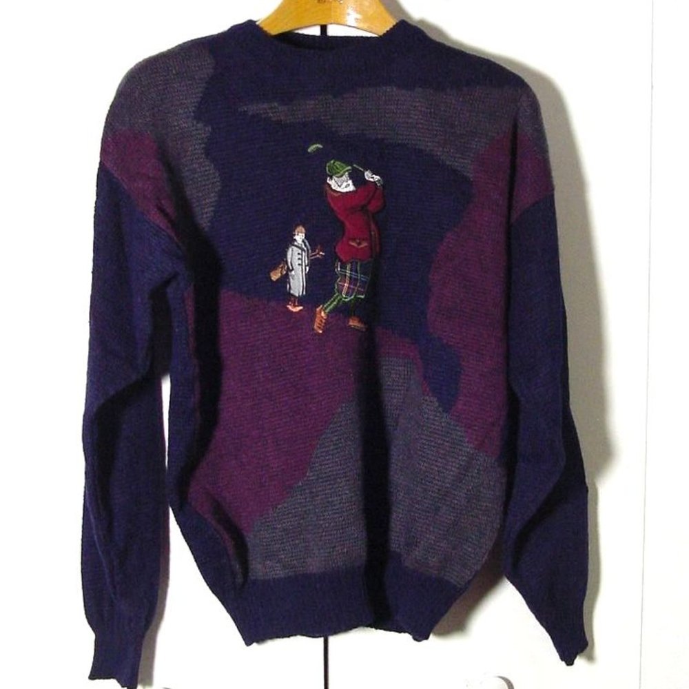 Vtg Buckingham Golf Sweater Sz M